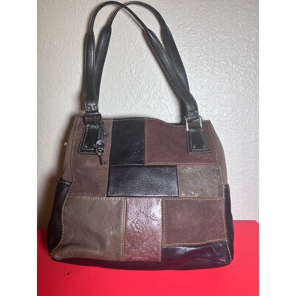 Fossil Patchwork Leather Shoulder Bag Travel 0rganization with Key